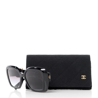 Chanel Acetate Enamel Heart Square Sunglasses 5518 Black 8 of 8