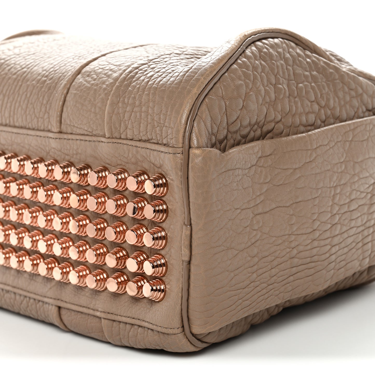 Pebbled Lambskin Rocco Latte Rose Gold Hardware
