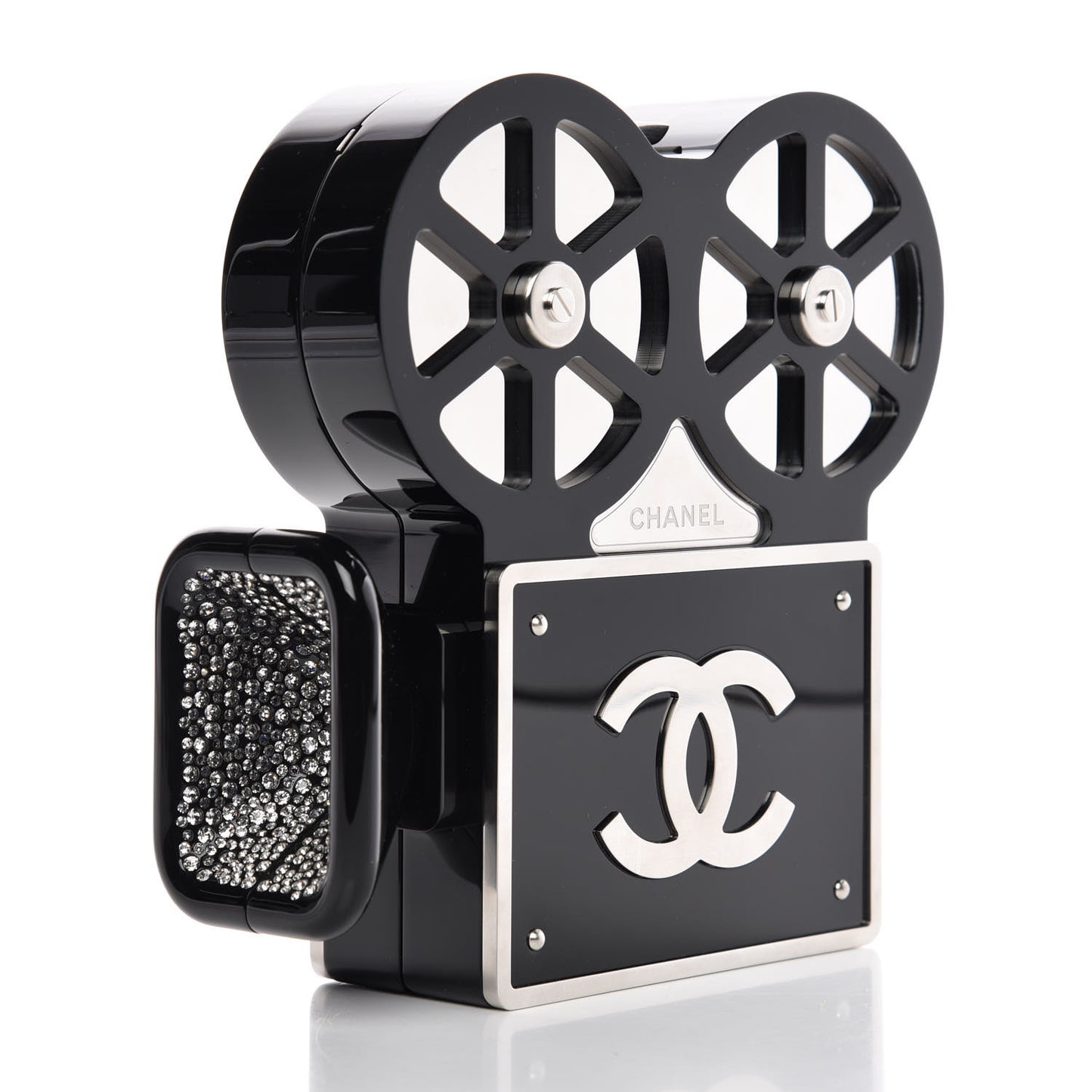 Plexiglass Crystal Buonasera Film Projector Minaudiere Clutch Black