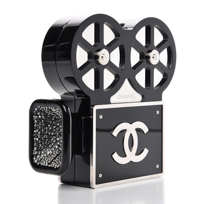 Chanel Plexiglass Crystal Buonasera Film Projector Minaudiere Clutch Black 6 of 14