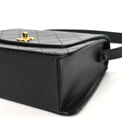 Chanel Caviar Diamond Stitched Flap Shoulder Bag Black 10 of 10