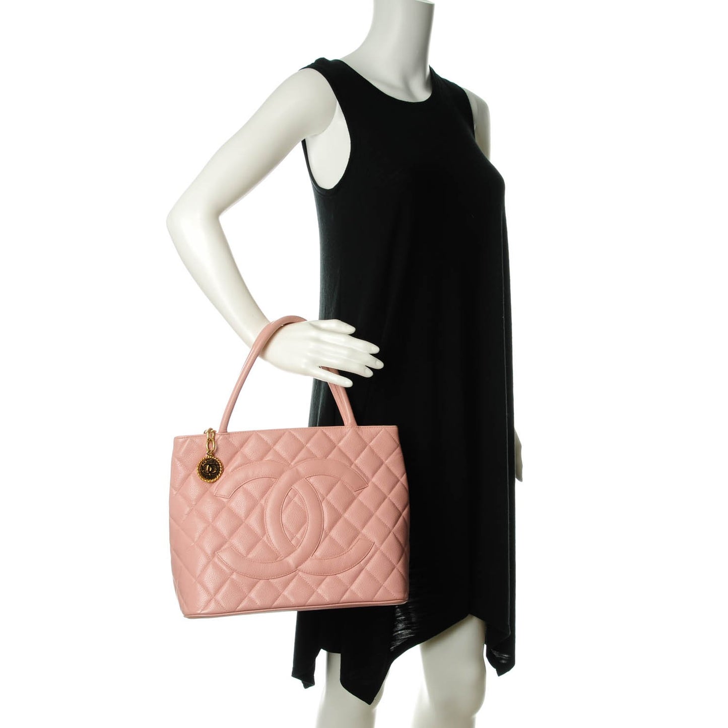 Caviar Quilted Medallion Tote Light Pink