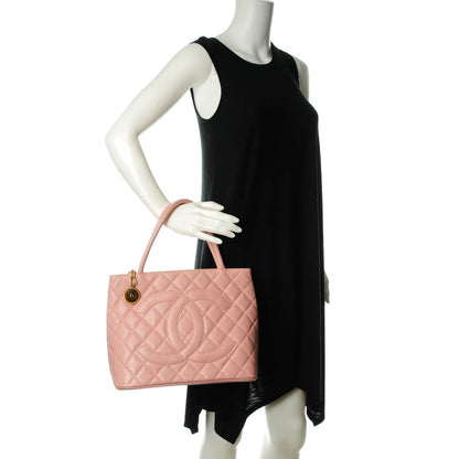 Chanel Caviar Quilted Medallion Tote Light Pink 2 of 8