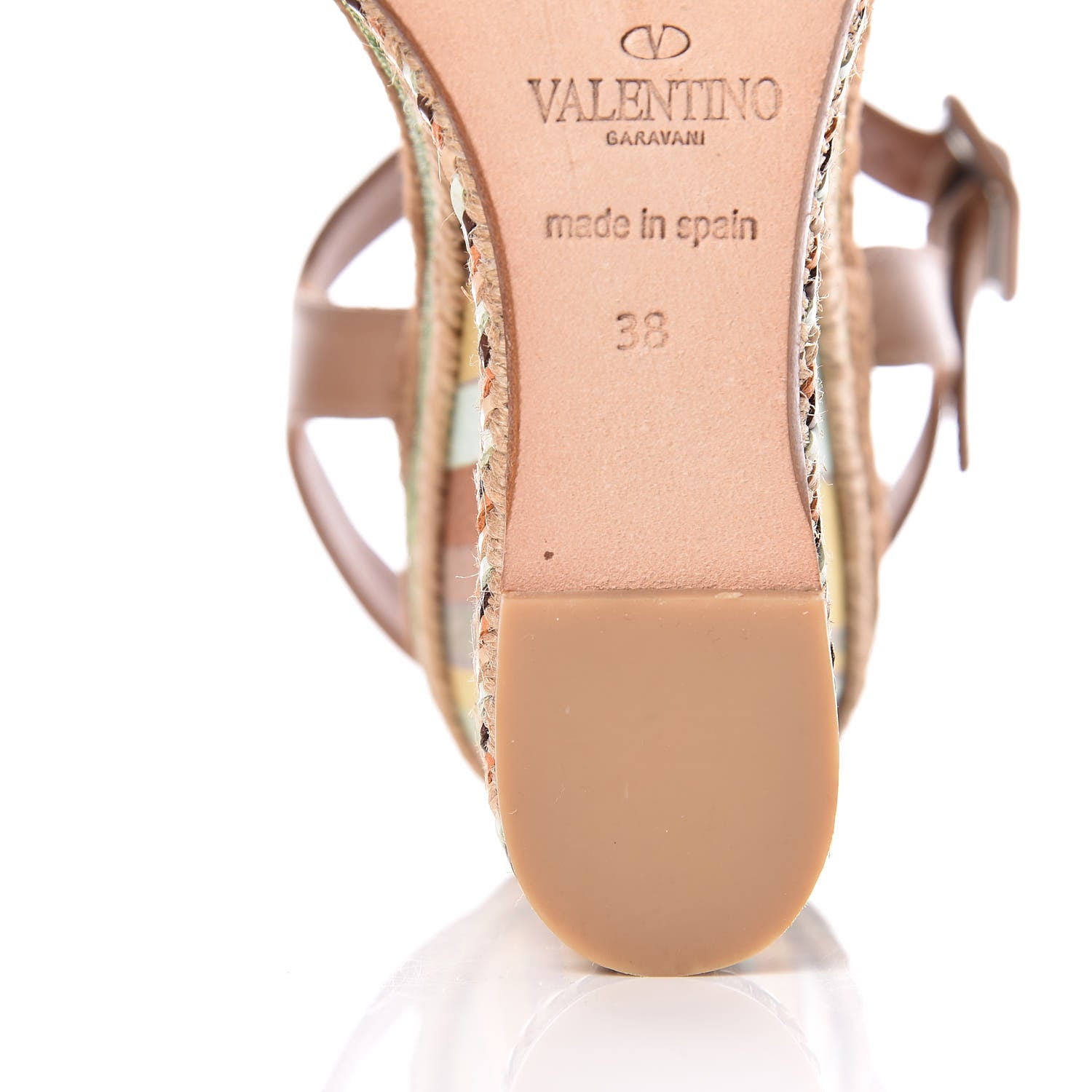 Valentino Garavani Canvas Calfskin Native Couture 1975 Espadrille Wedge Sandals 38 Alpaca Multicolor 10 of 11