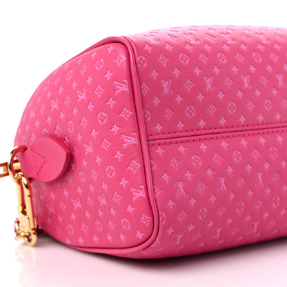 Louis Vuitton Calfskin Nanogram Embossed Speedy Bandouliere 20 Rose 7 of 8