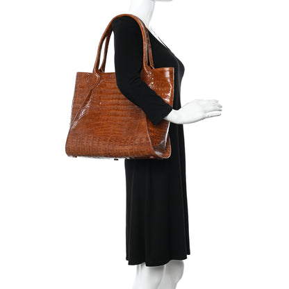 Nancy Gonzalez Crocodile Top Handle Shoulder Bag Brown 2 of 10
