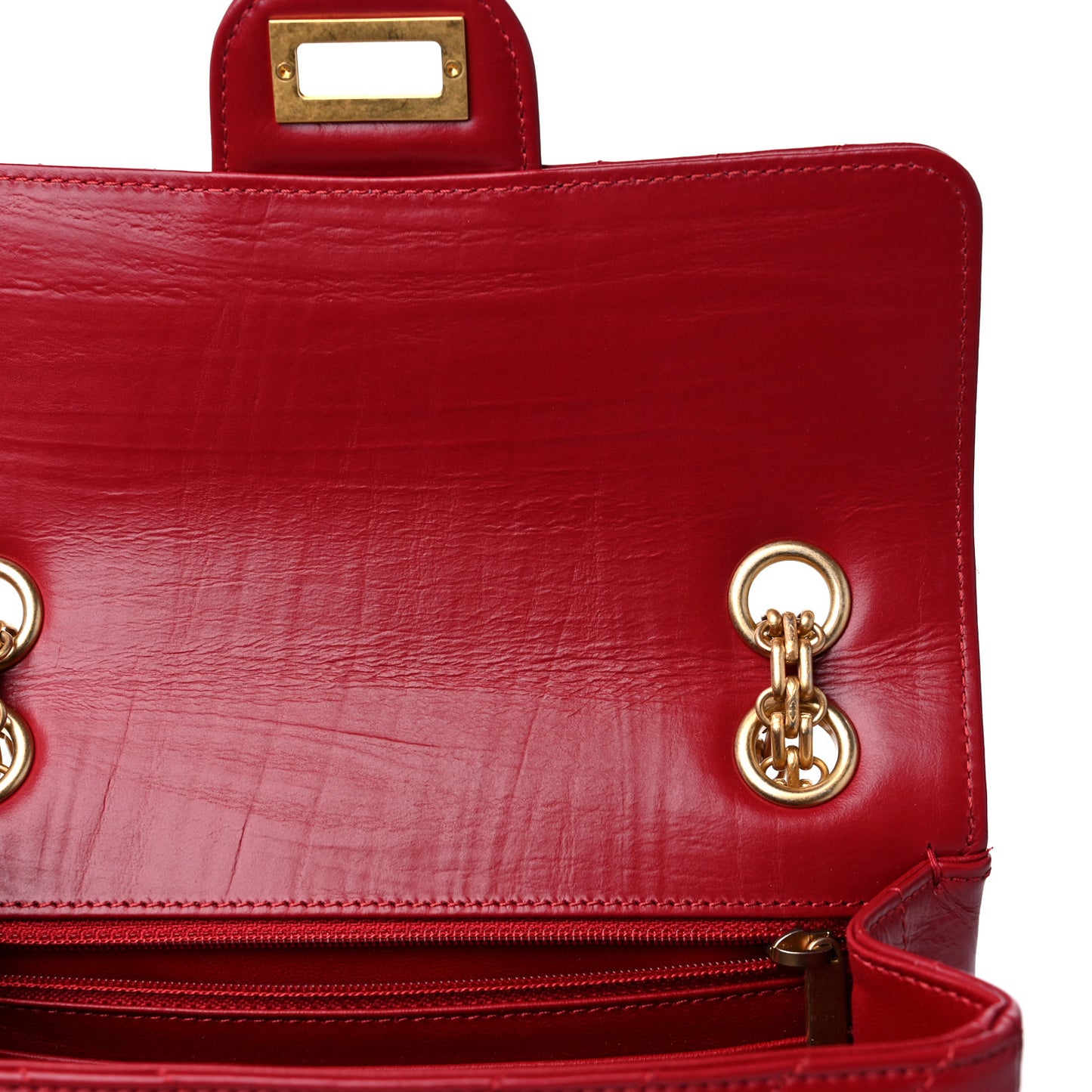 Aged Calfskin Chevron Quilted 2.55 Reissue Mini Flap Dark Red