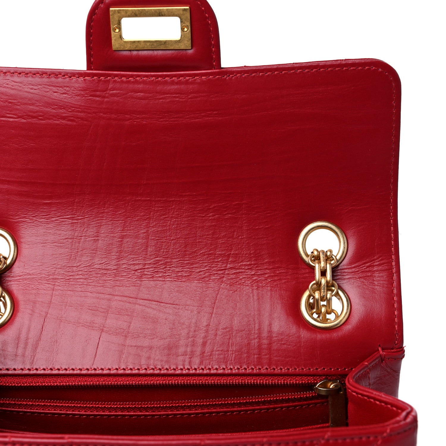 Chanel Aged Calfskin Chevron Quilted 2.55 Reissue Mini Flap Dark Red 10 of 11