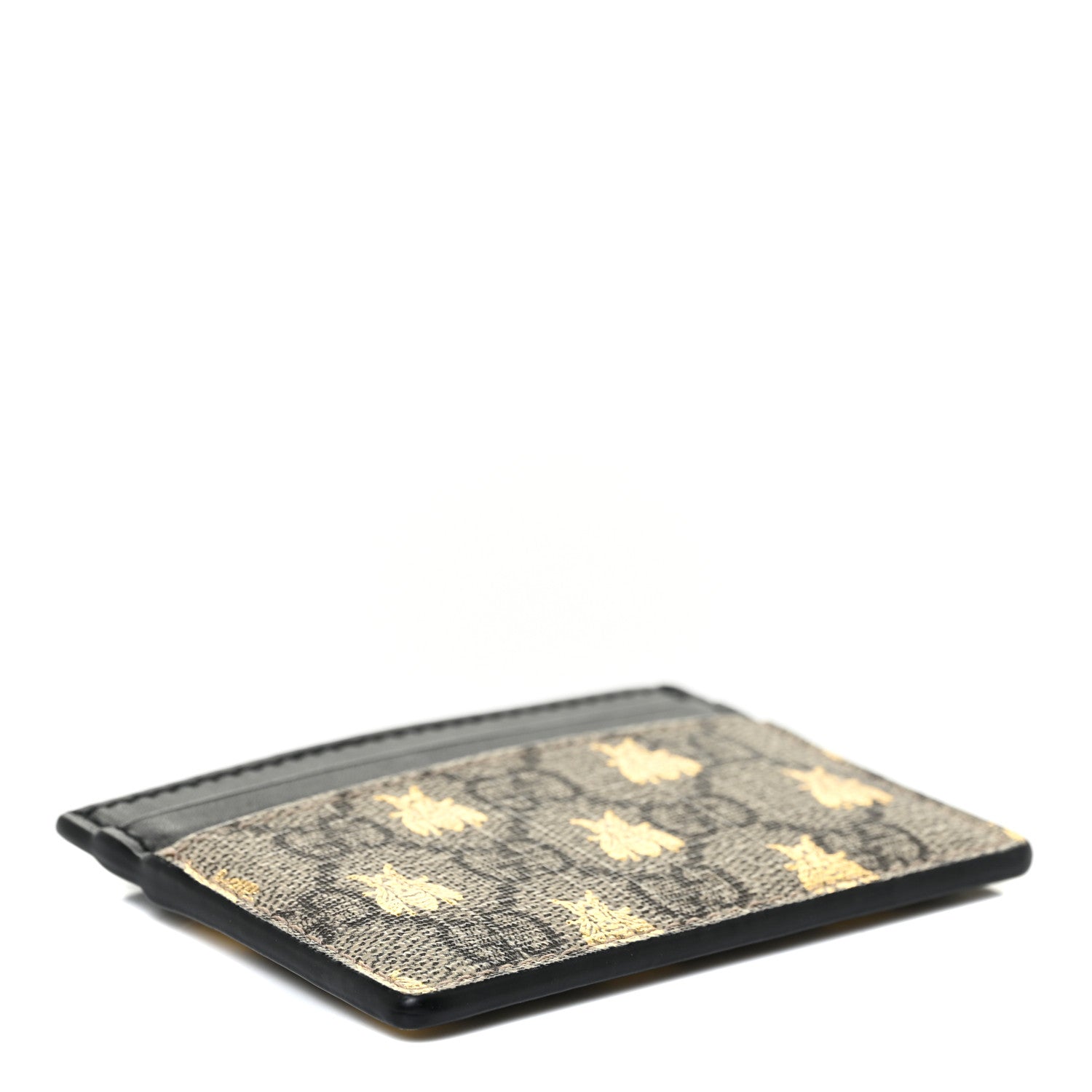 Gucci GG Supreme Monogram Bees Card Holder Black 4 of 9
