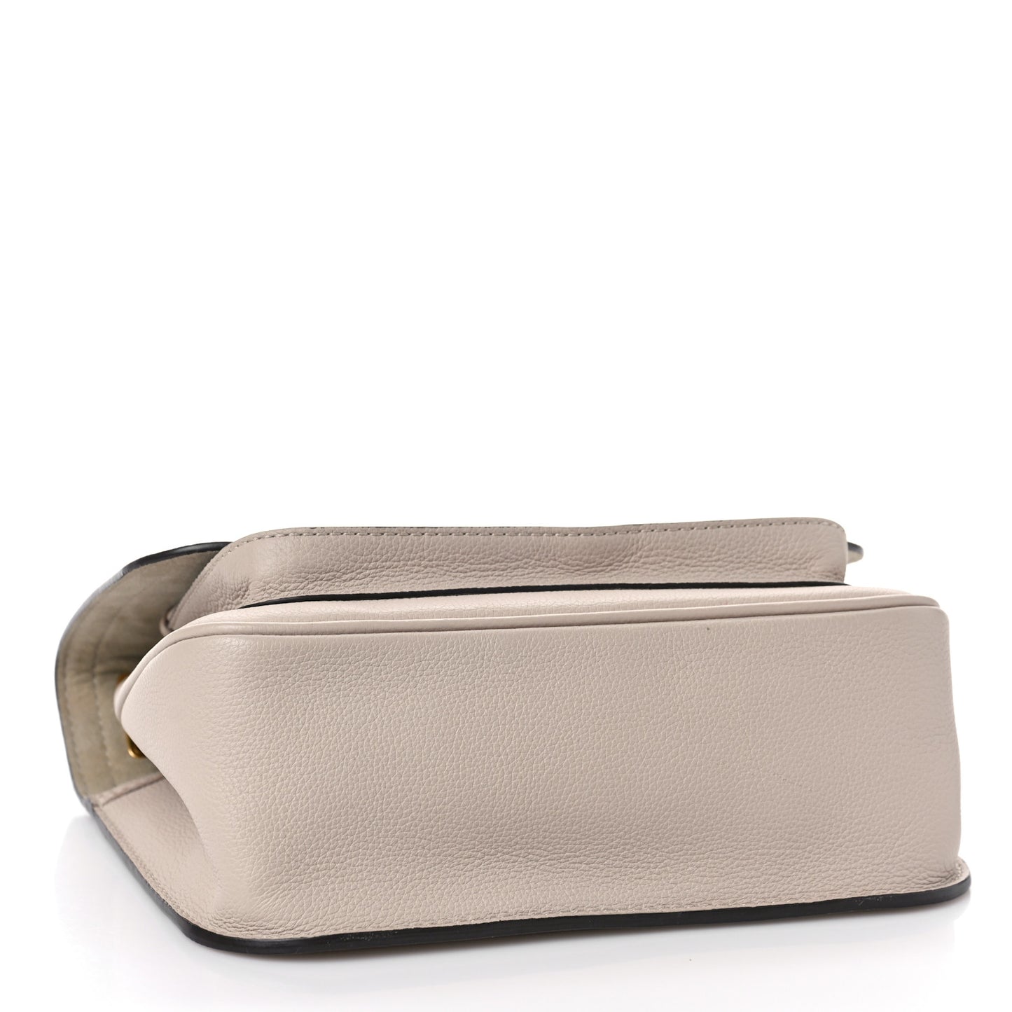 Grained Calfskin Lockme Chain Bag Greige