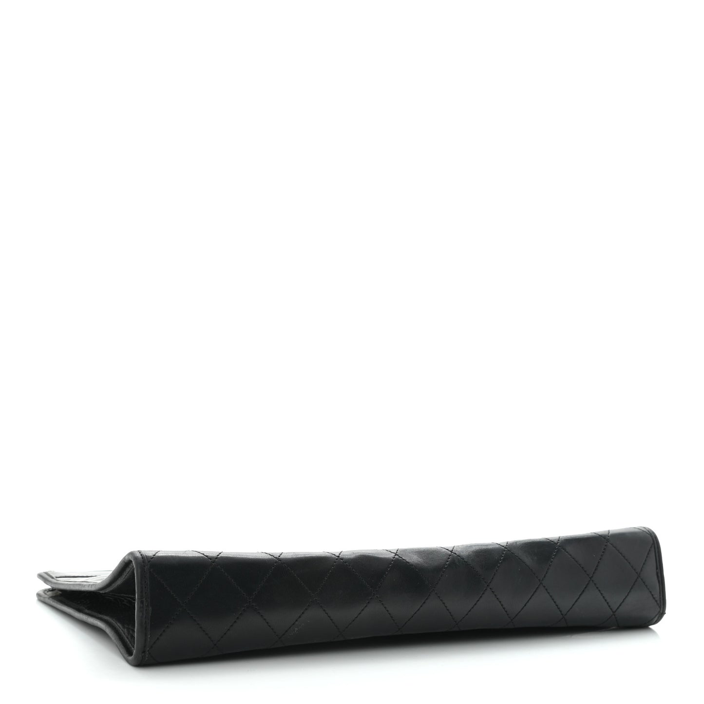 Lambskin Quilted CC Large Clutch Black