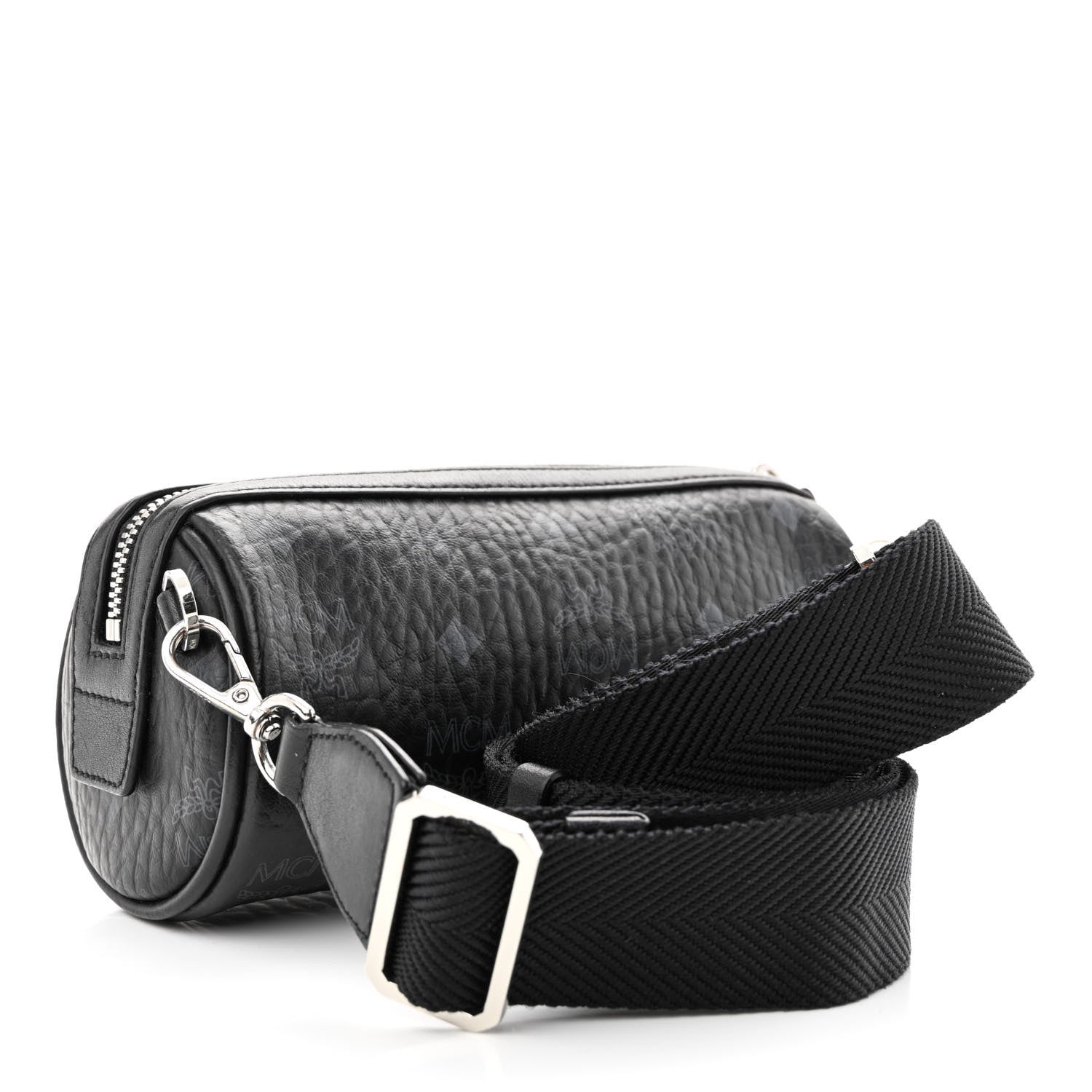 MCM Visetos Mini Barrel Crossbody Bag Black 3 of 9