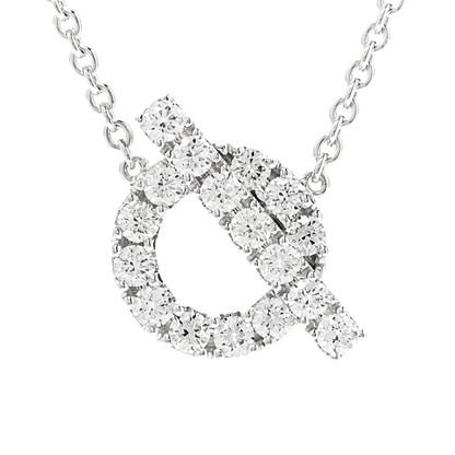 Hermes 18K White Gold Diamond Finesse Pendant Necklace 4 of 7