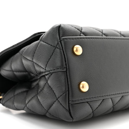Chanel Calfskin Strass Quilted Mini Coco Handle Flap Black 8 of 9