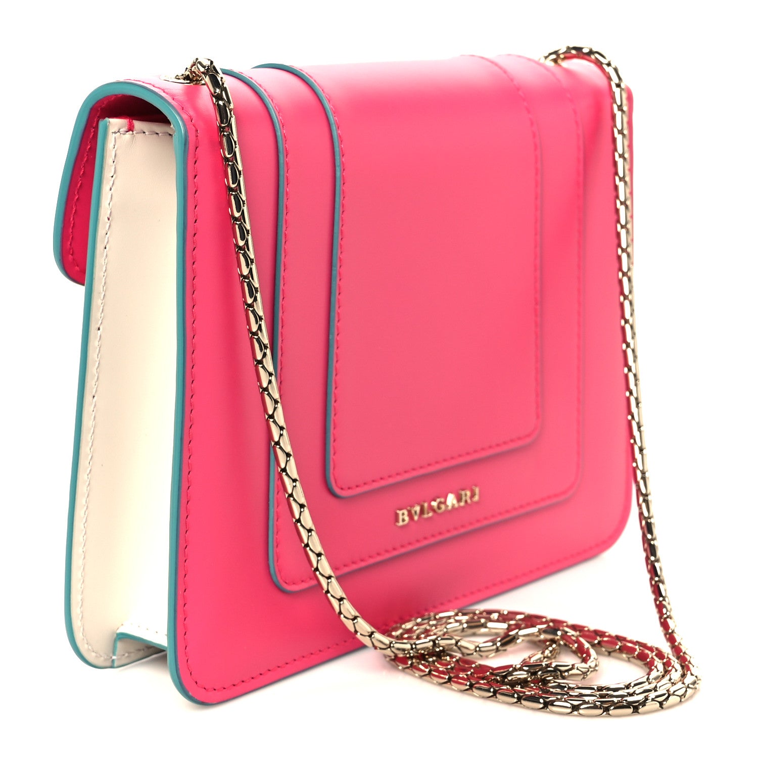 Bulgari Calfskin Small Serpenti Forever Snake Strap Crossbody Bag Pink 4 of 12