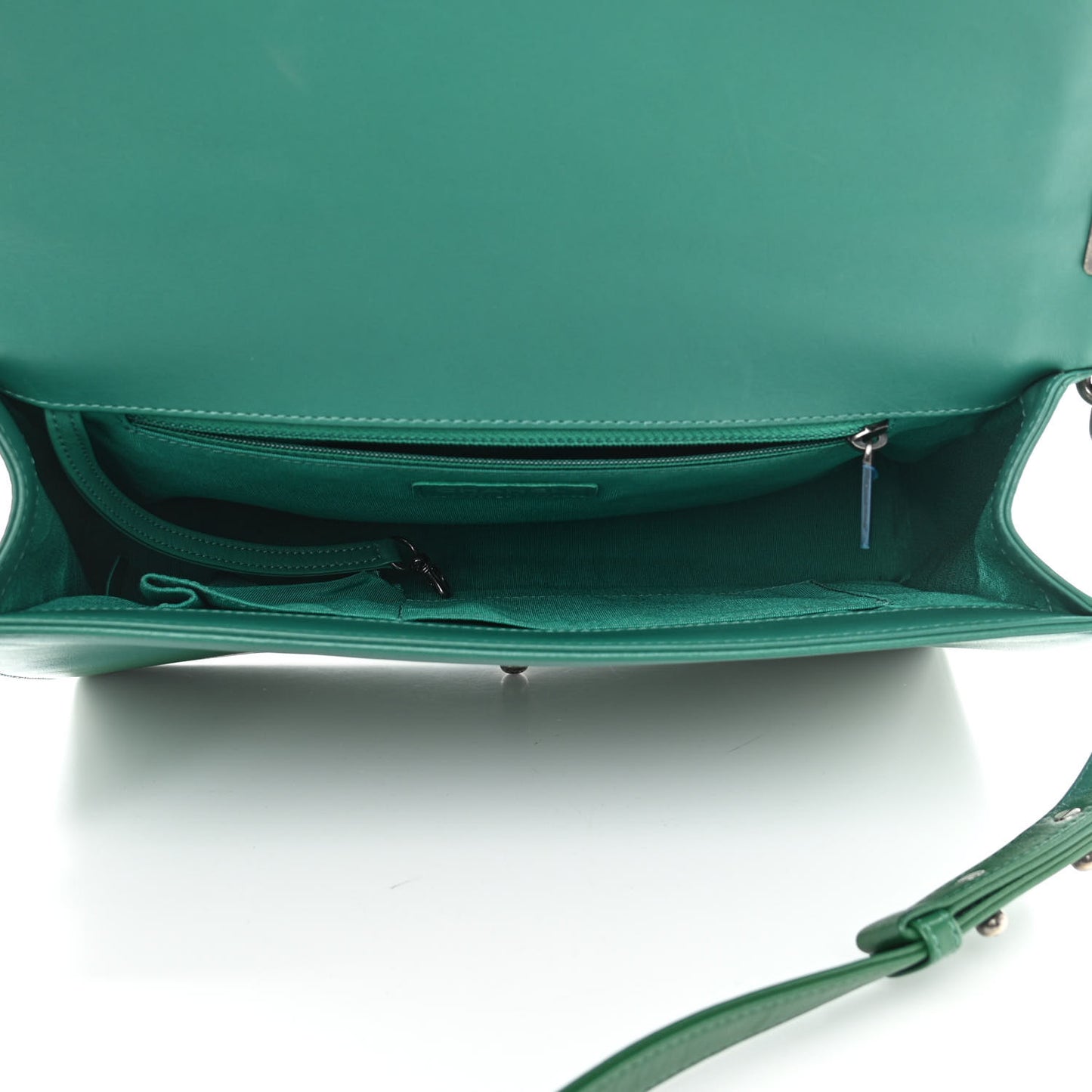 Lambskin Quilted Large Boy Flap Green