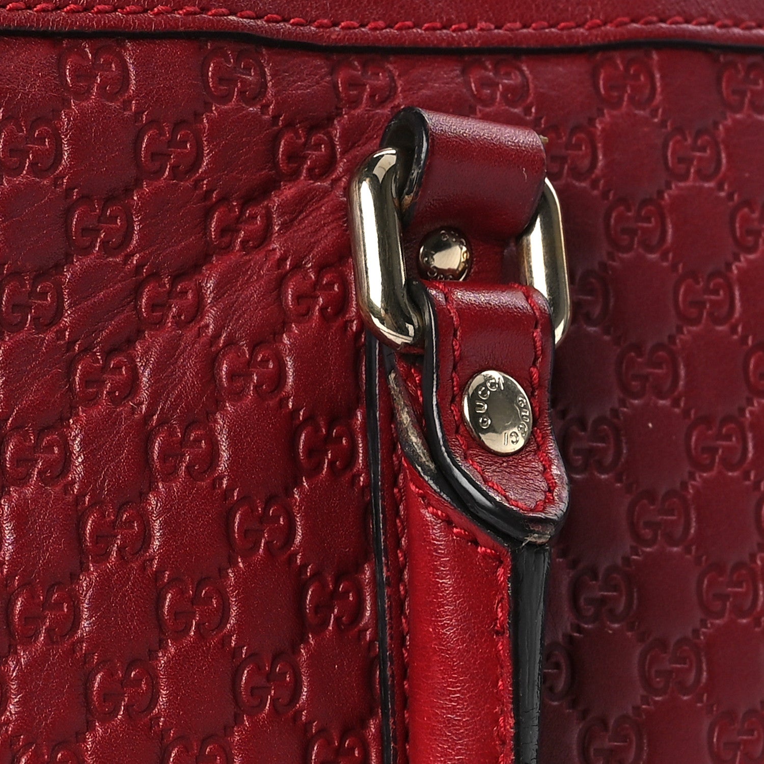 Gucci Soft Microguccissima Small Zippered Satchel Rosso 14 of 25