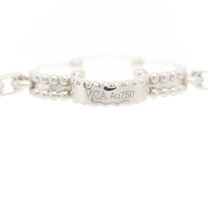Van Cleef & Arpels 18K White Gold Mother of Pearl 5 Motifs Vintage Alhambra Bracelet 4 of 5