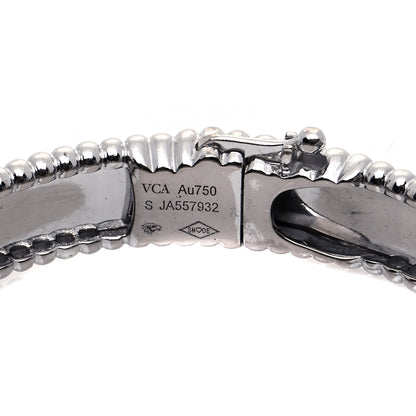 Van Cleef & Arpels 18K White Gold Perlee Signature Bangle Bracelet S 5 of 7