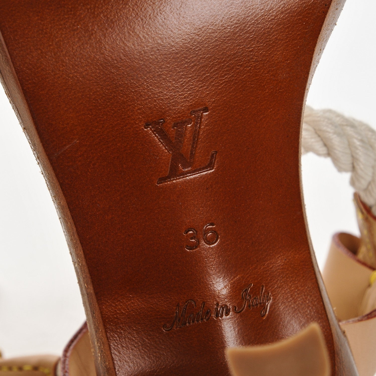 Louis Vuitton Damier Azur Wooden Rope Sandals 36 6 of 6