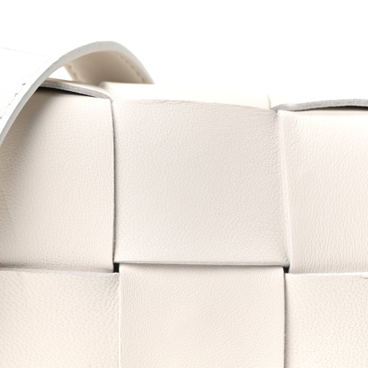 Lambskin Maxi Intrecciato Extra Mini Cassette Crossbody Bag White