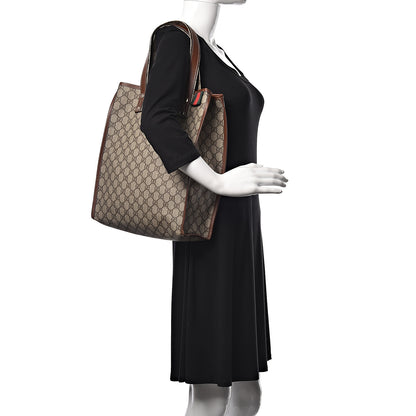 Gucci GG Plus Monogram Small Signature Web Loop Vertical Tote Light Brown 2 of 13