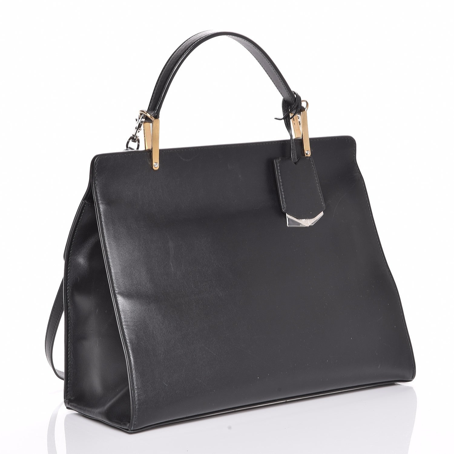 Balenciaga Smooth Calfskin Le Dix M Cartable Shoulder Bag Black 4 of 8