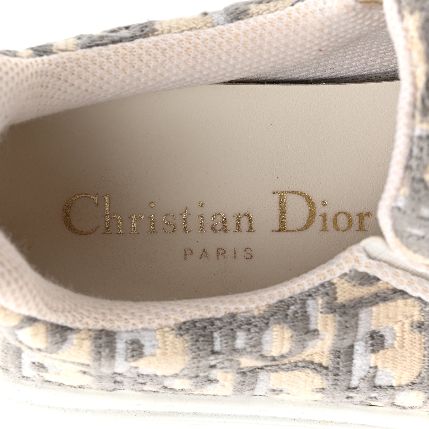 Christian Dior Canvas Oblique Embroidered Womens Solar Slip On Sneakers 35.5 Grey Stone 9 of 10