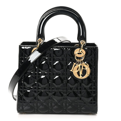 Christian Dior Patent Cannage Medium Lady Dior Black 1 of 10