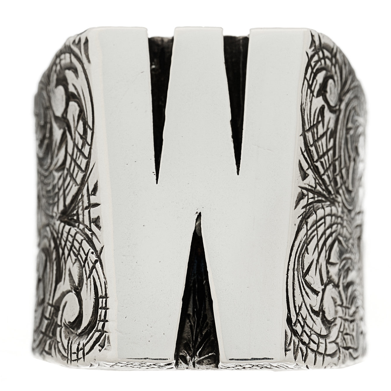 Sterling Silver Letter W Ring 54 7