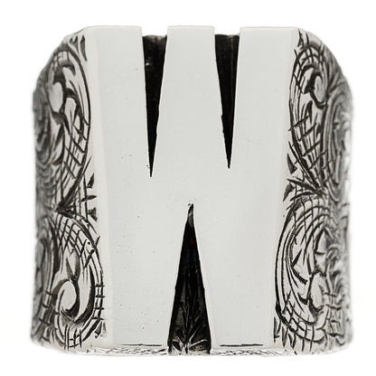 Gucci Sterling Silver Letter W Ring 54 7 1 of 5
