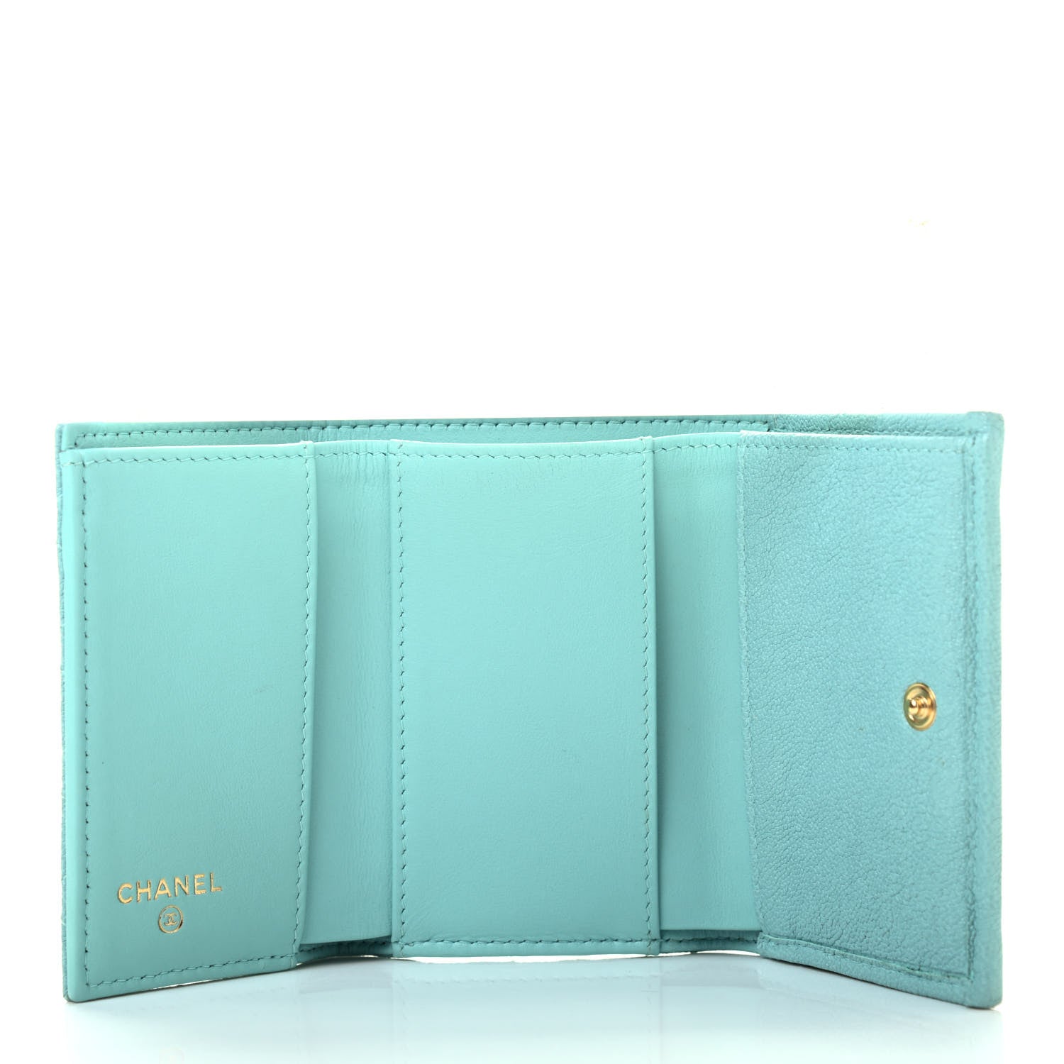 Chanel Caviar Quilted Small Boy Flap Wallet Light Blue 5 of 8