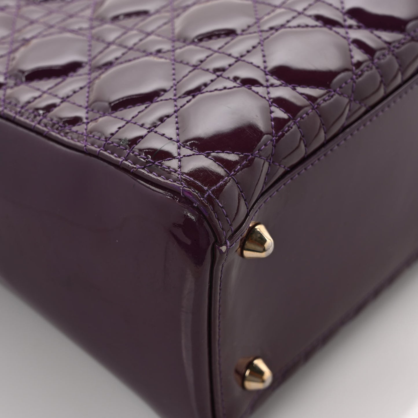 Patent Cannage Large Lady Dior Violet Purple
