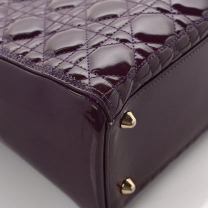 Christian Dior Patent Cannage Large Lady Dior Violet Purple 10 of 11