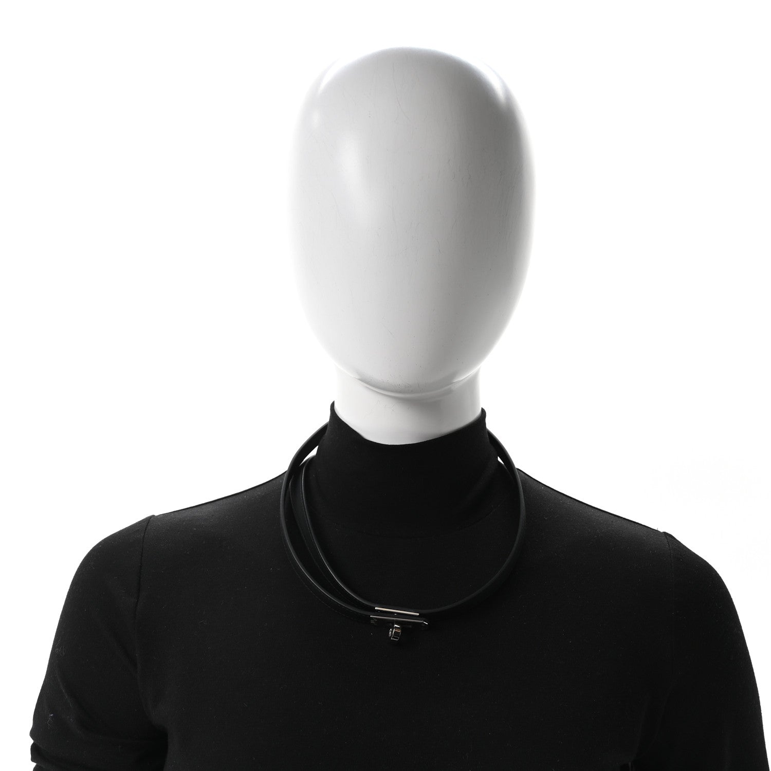 Hermes Swift Kelly Lariat Necklace Black 6 of 6