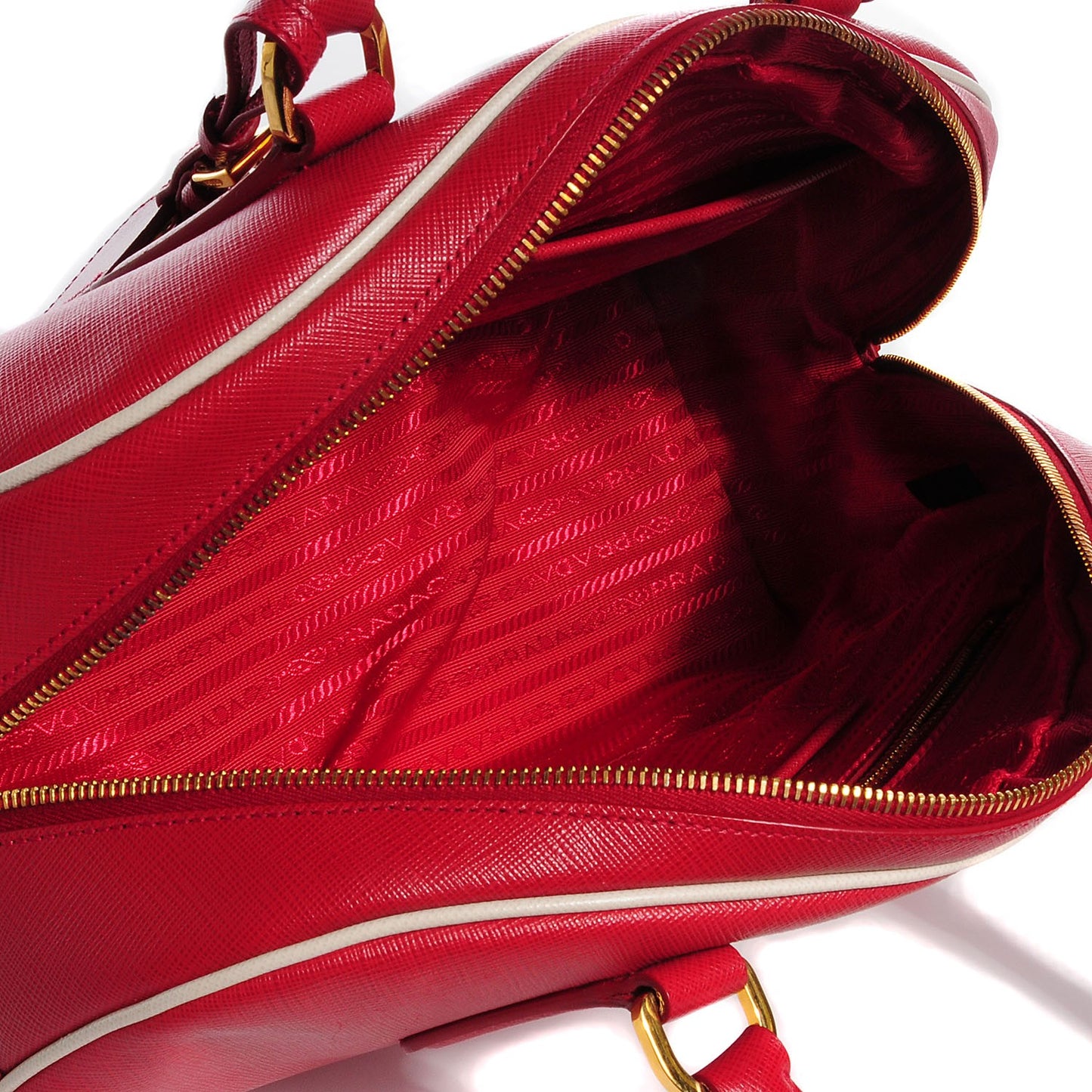 Saffiano Lux Bowling Bag Fuoco Talco