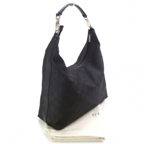 Gucci Nylon Monogram Large Hobo Black 3 of 11