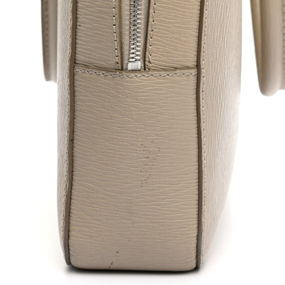 Salvatore Ferragamo Calfskin Zip Around Briefcase Beige 8 of 16