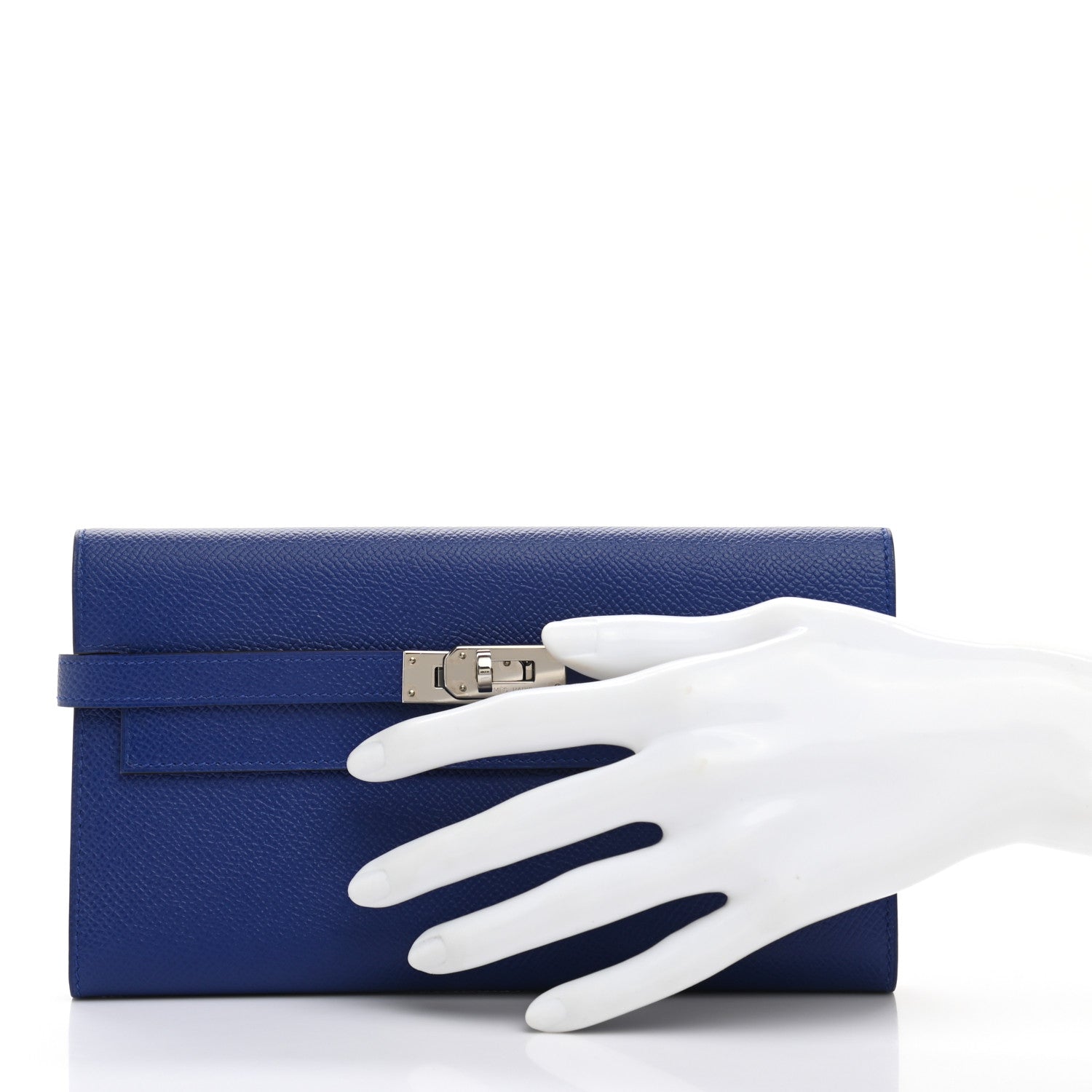 Hermes Epsom Kelly Longue Wallet Bleu Electrique 2 of 6