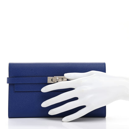 Hermes Epsom Kelly Longue Wallet Bleu Electrique 2 of 6