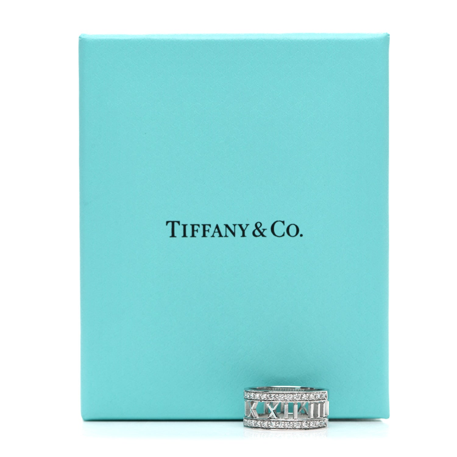 Tiffany 18K White Gold Diamond Wide Atlas Open Ring 57 8 6 of 6
