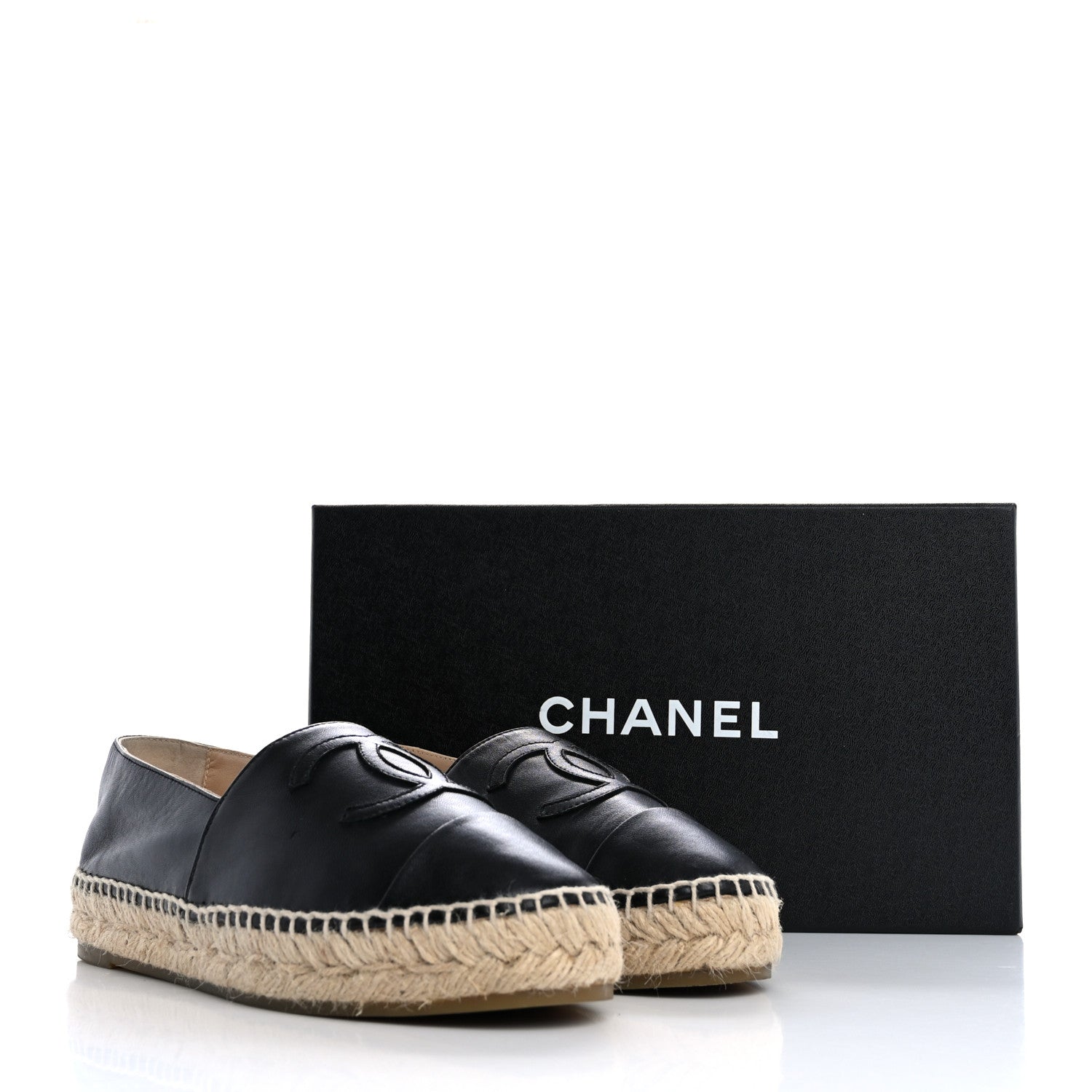 Chanel Lambskin CC Espadrilles 37 Black 12 of 12