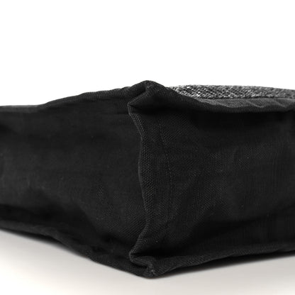 Saint Laurent Raffia Linen Calfskin Rive Gauche Tote Black 8 of 13
