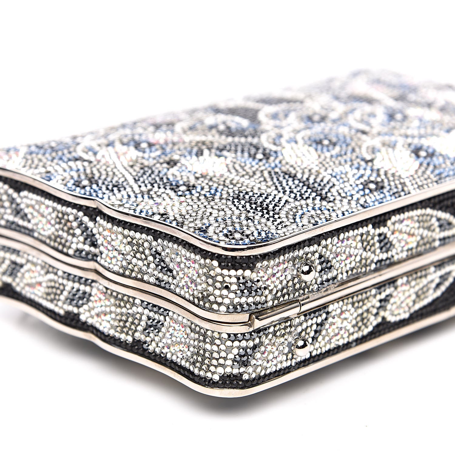 Judith Leiber Swarovski Crystal Minaudière Deco Clutch Black 8 of 20
