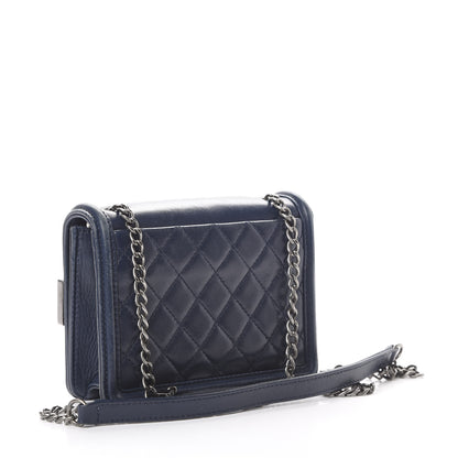 Chanel Plexiglass Patent Mini Boy Brick Flap Navy 2 of 16