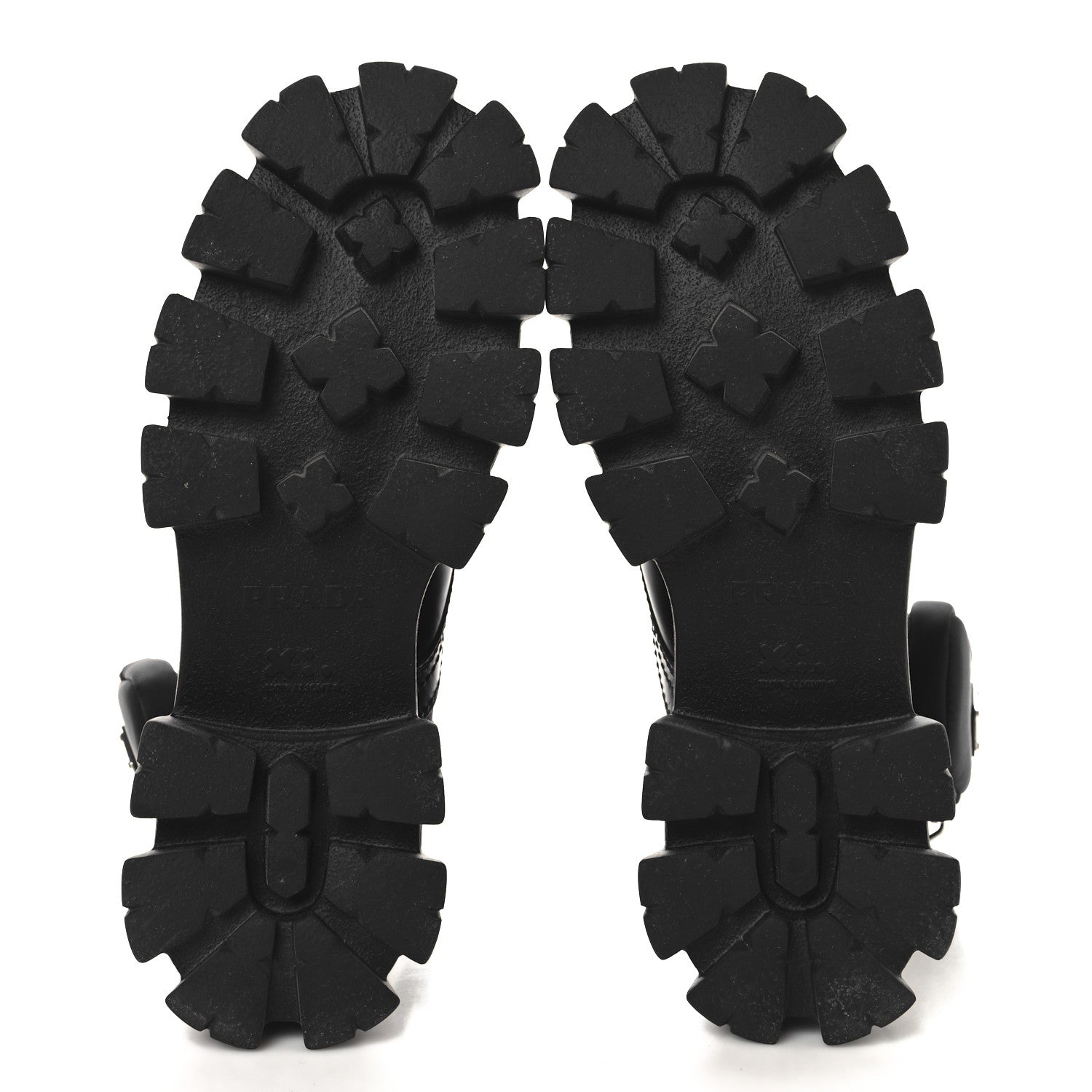 Prada Spazzolato Rois Re-Nylon Metal Triangle Logo Monolith Pouch Pocket 55mm Boots 38 Black 6 of 11