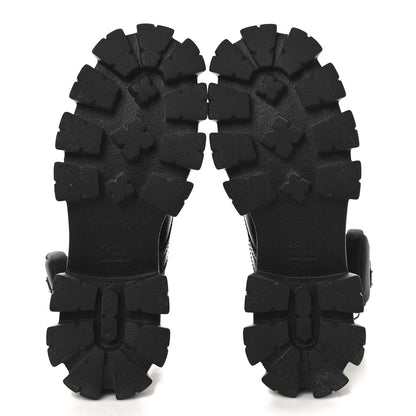 Prada Spazzolato Rois Re-Nylon Metal Triangle Logo Monolith Pouch Pocket 55mm Boots 38 Black 6 of 11