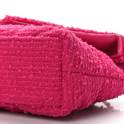 Saint Laurent Boucle Tweed Quilted Toy Loulou Puffer Monogram Chain Satchel Magenta 9 of 9