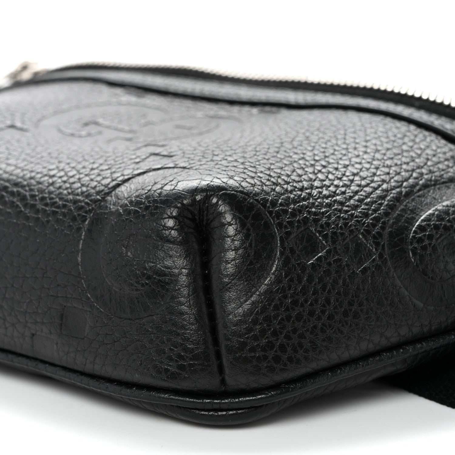 Gucci Piuma Calfskin Jumbo GG Embossed Small Belt Bag Black 10 of 10
