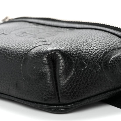 Gucci Piuma Calfskin Jumbo GG Embossed Small Belt Bag Black 10 of 10